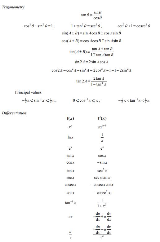 Alevel数学重点公式总结 考而思 惟世